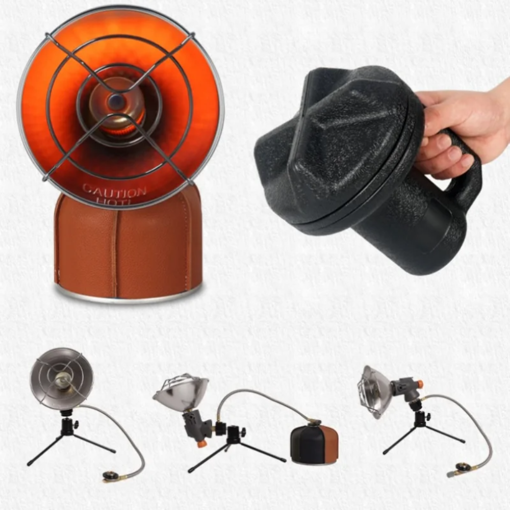 NordFlamme | Tragbarer Outdoor-Gasheizer | Sofortwärme | Edelstahl-Heizgerät für Camping & Freizeit
