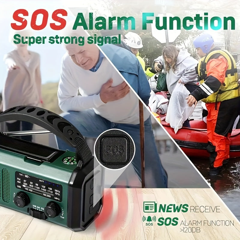 Surviora | Notfallradio mit Solarladung | 10000 mAh Powerbank | Kurbelradio mit Taschenlampe & SOS-Funktion