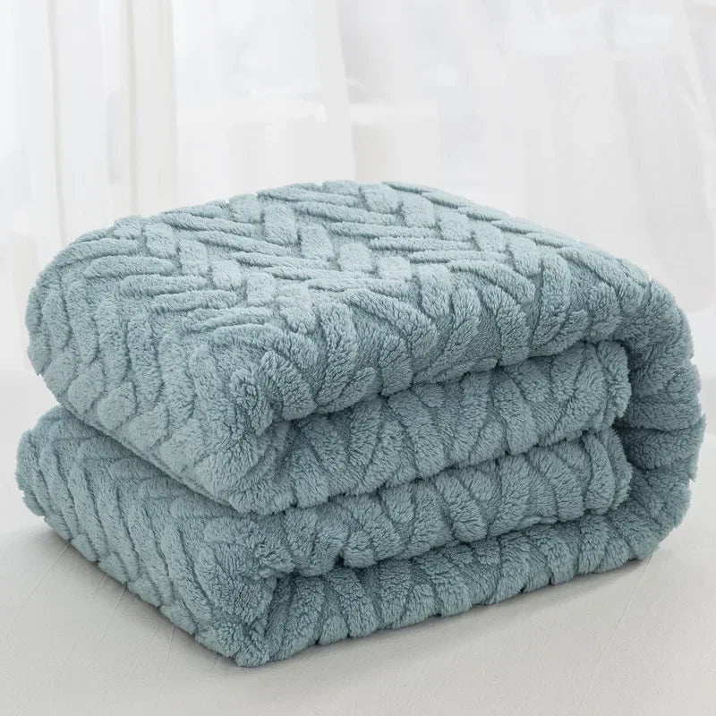 Jacquard Fleece Blanket CozyWeave | Single-Layer & Double-Sided | Soft Tafu & Shu Cotton Fleece | For Autumn & Winter
