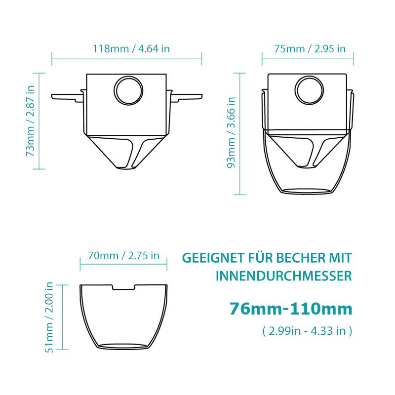 AromaFold | Kaffeefilter aus Edelstahl | Doppelschicht-Mikrofilter | Wiederverwendbar | Faltbarer Halter