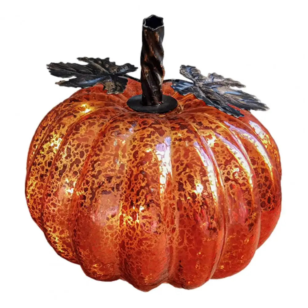 Aurelia Glow Glass Pumpkin Decoration | Starry Sky Design | LED & Timer Function | Autumn & Halloween