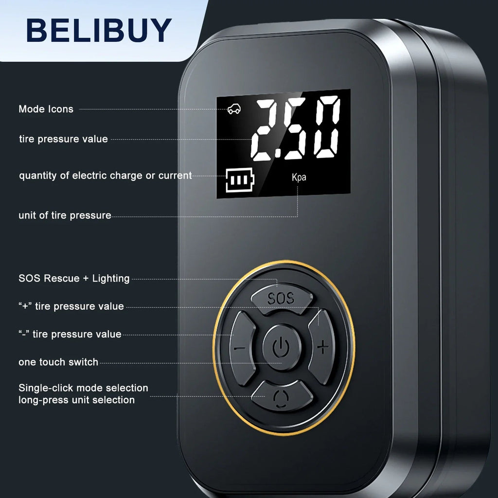 AirVolt Go Compressor | Wireless & Rechargeable | Tire Pressure & Power Bank in One | Compact & Portable