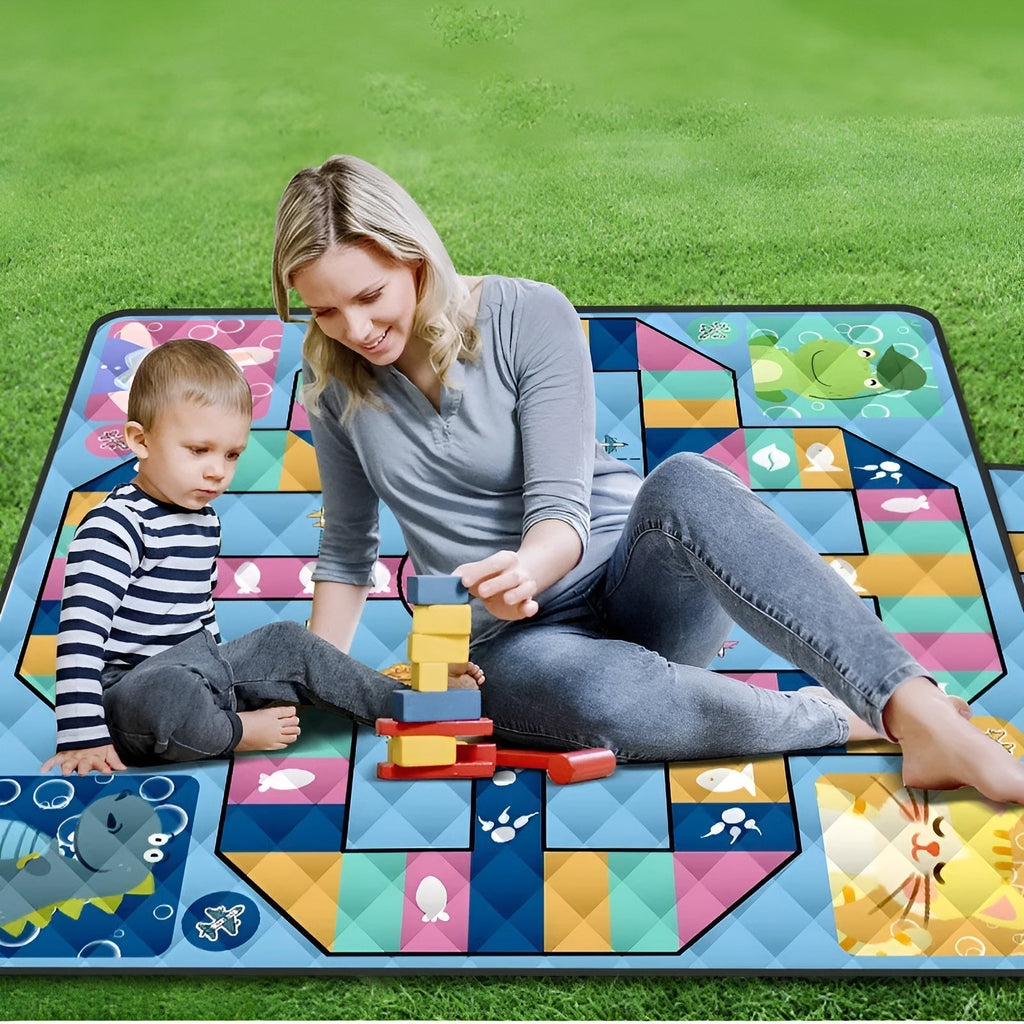 Foldable Baby Play Mat Wanderlino | Padded & Waterproof | For Outdoor & Home | Includes Carrying Bag