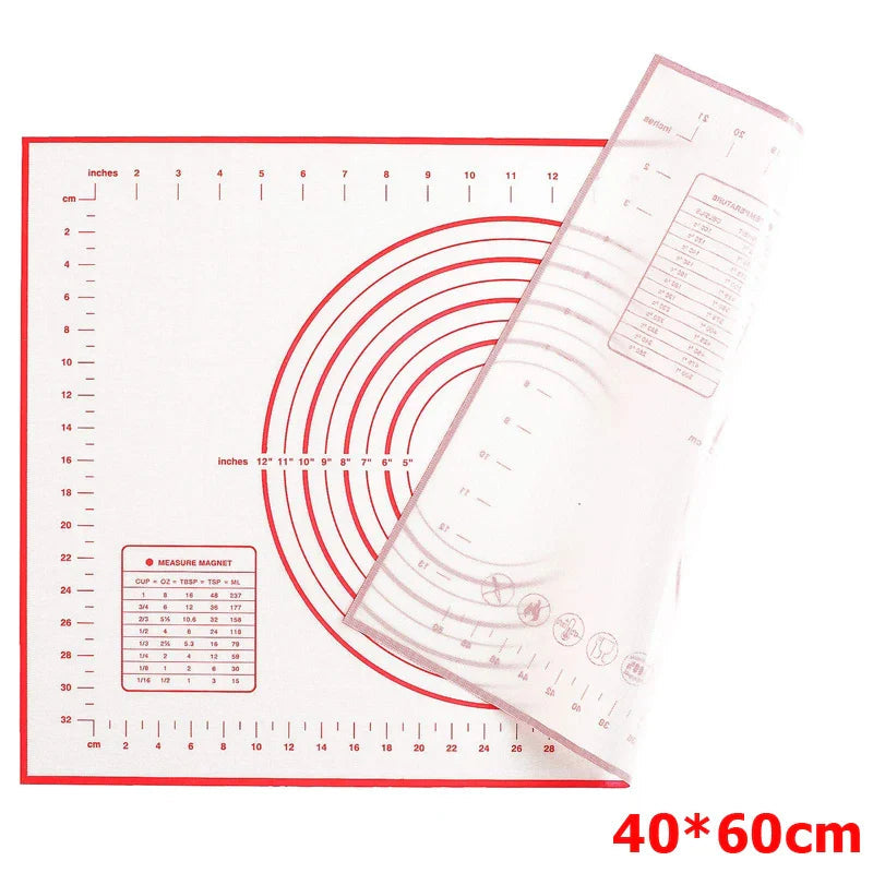 BakeFlex™ Silicone Baking Mat | Extra Thick & Non-Stick | With Measurement Scale | Perfect for Rolling Dough, Fondant & Pastries