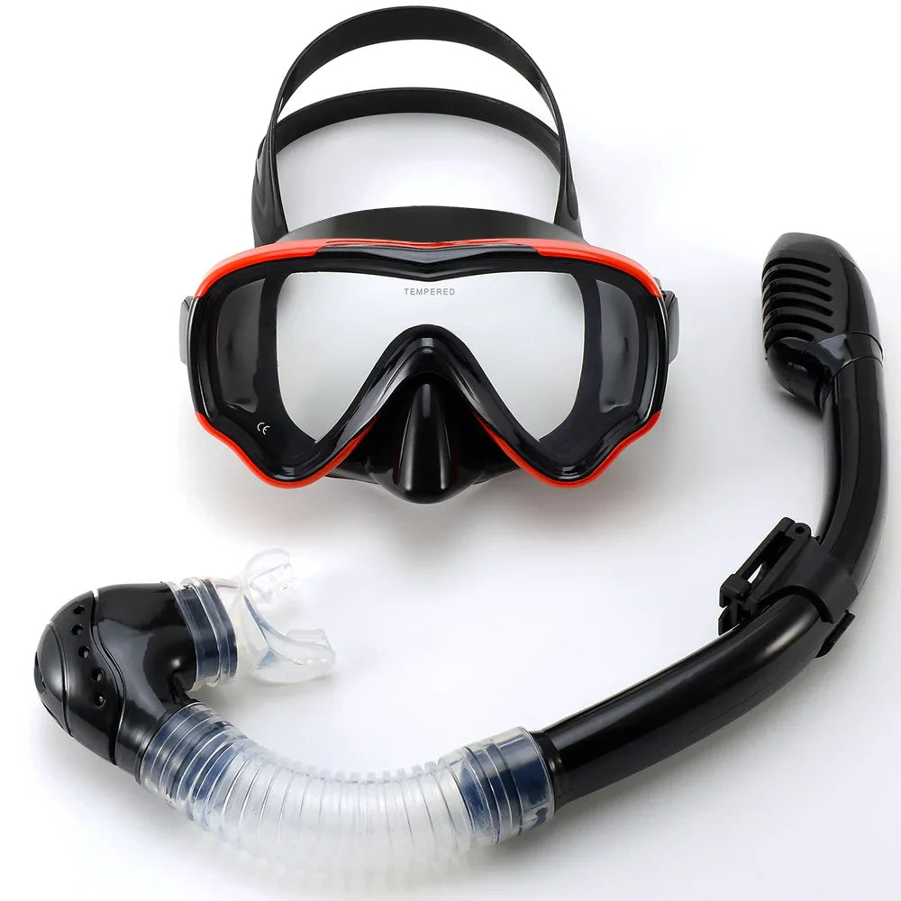 AquaJuni Kids Diving Mask with Snorkel | Anti-Fog & Leak-Proof | Tempered Glass & Silicone | For Boys & Girls 7–15 Years
