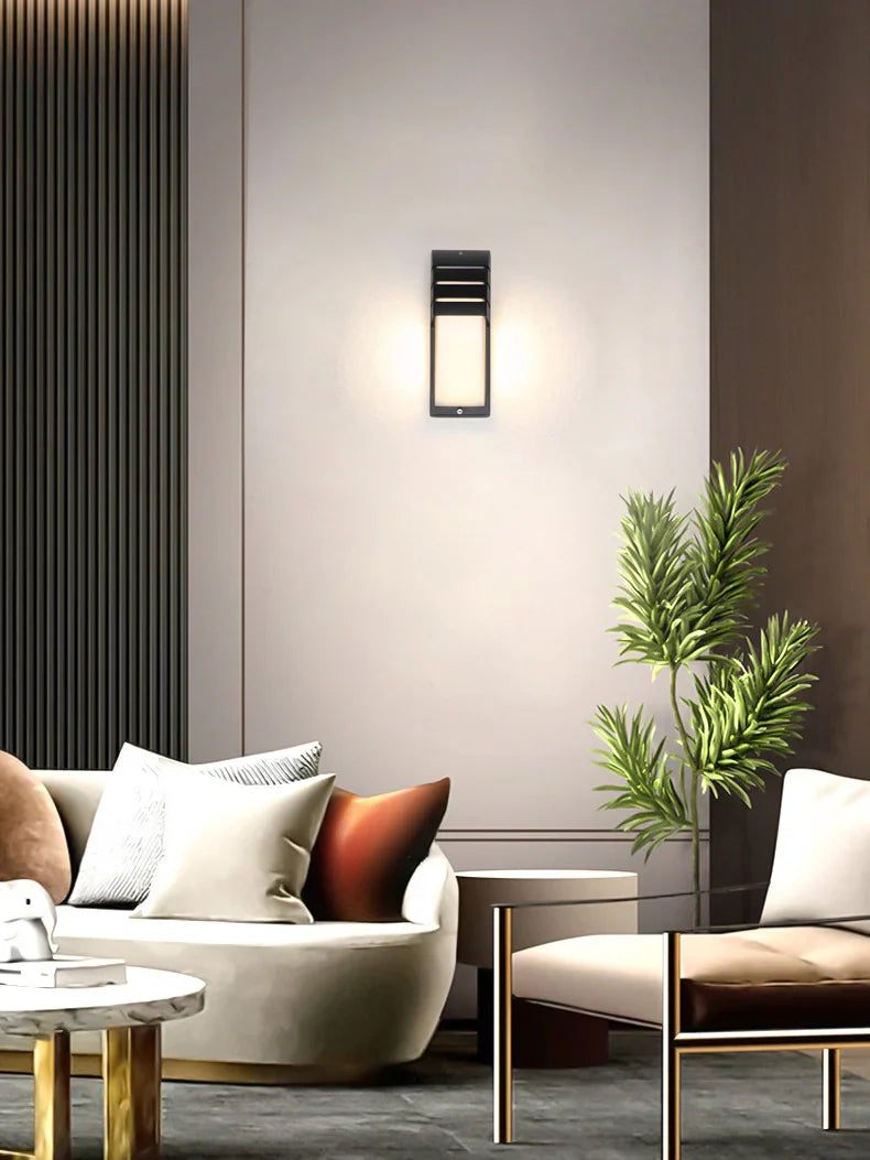LumiSense | LED Außenwandleuchte mit Bewegungsmelder | 8W COB LED | IP65 Wetterfest | Aluminium | 22,5 × 8 × 7,5 cm