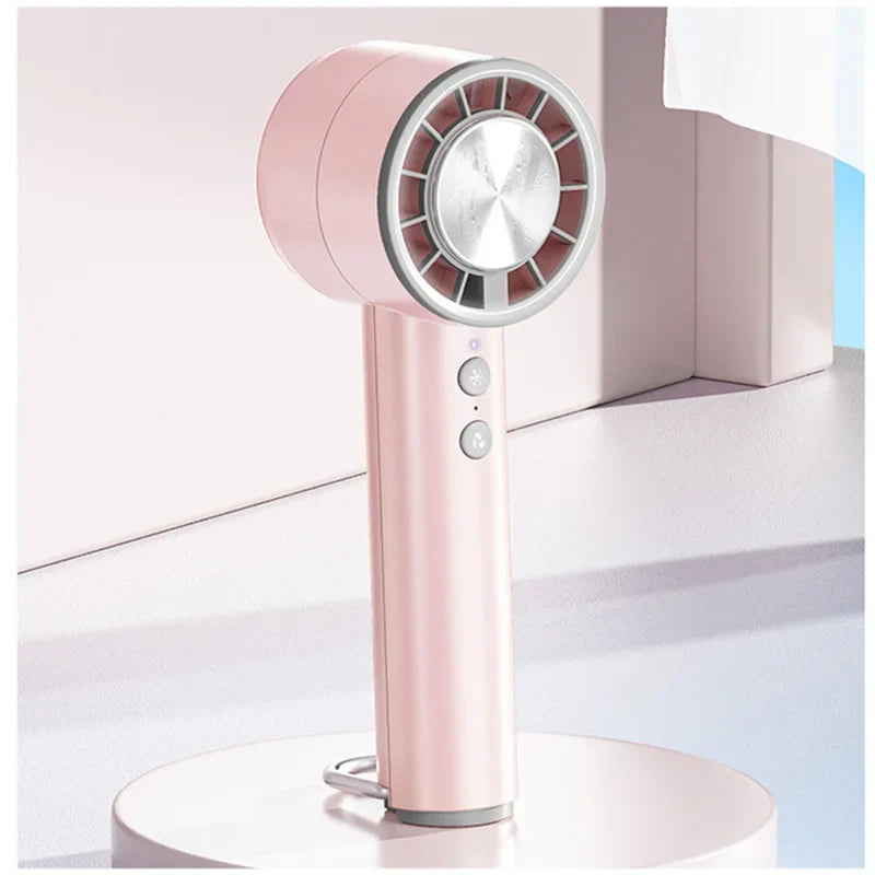 Brisano AirCool Mini Hand Fan with Cooling Function | 5 Speeds | LED Display & USB Charging | Quiet & Portable | For Travel, Office & Outdoor