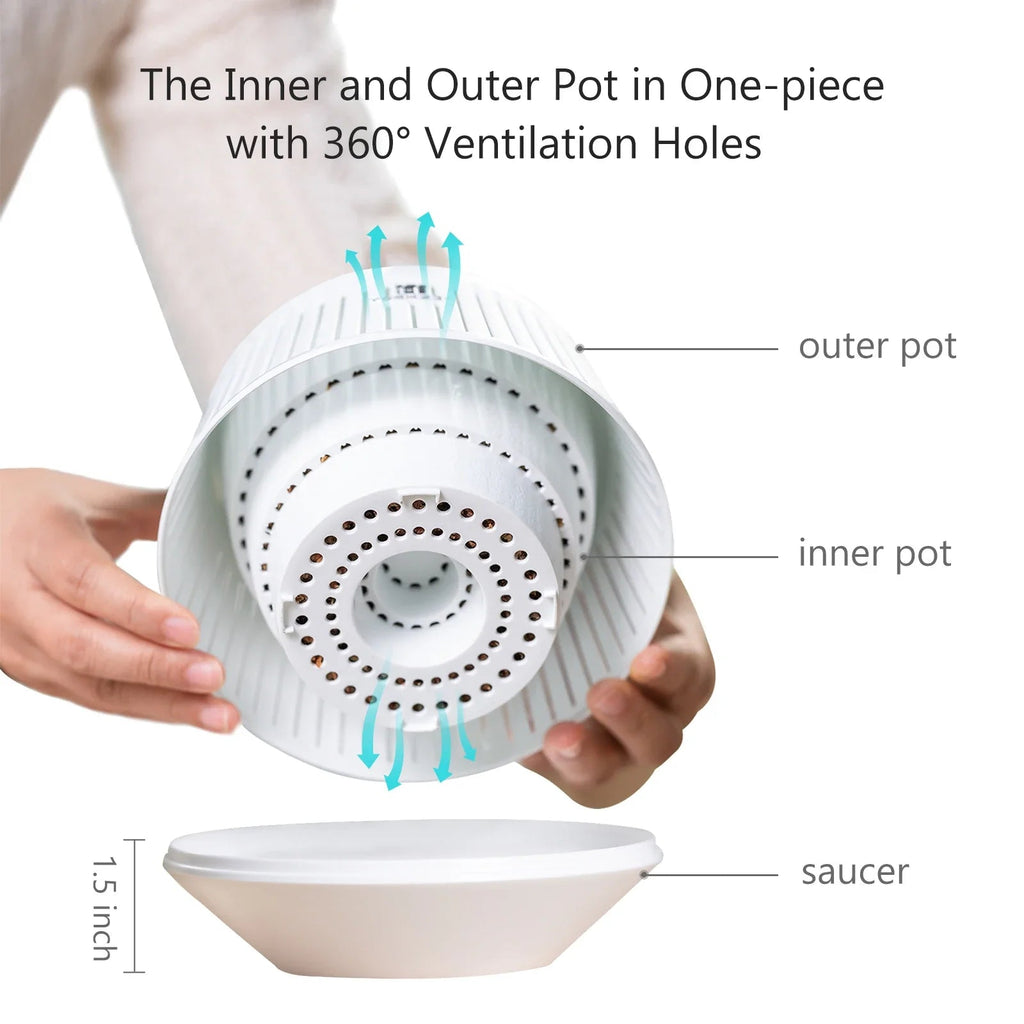 Aëria Orchid Pot | Ventilated Plant Pot with Drainage Holes | 12 cm | Durable PP Material for Indoor & Outdoor Use