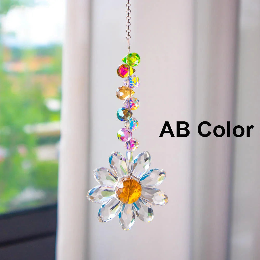 Crystal Suncatcher LumiMargarita | K9 Daisy Rainbow Catcher | Window & Garden Decoration | 32 cm | Gift Idea for Home