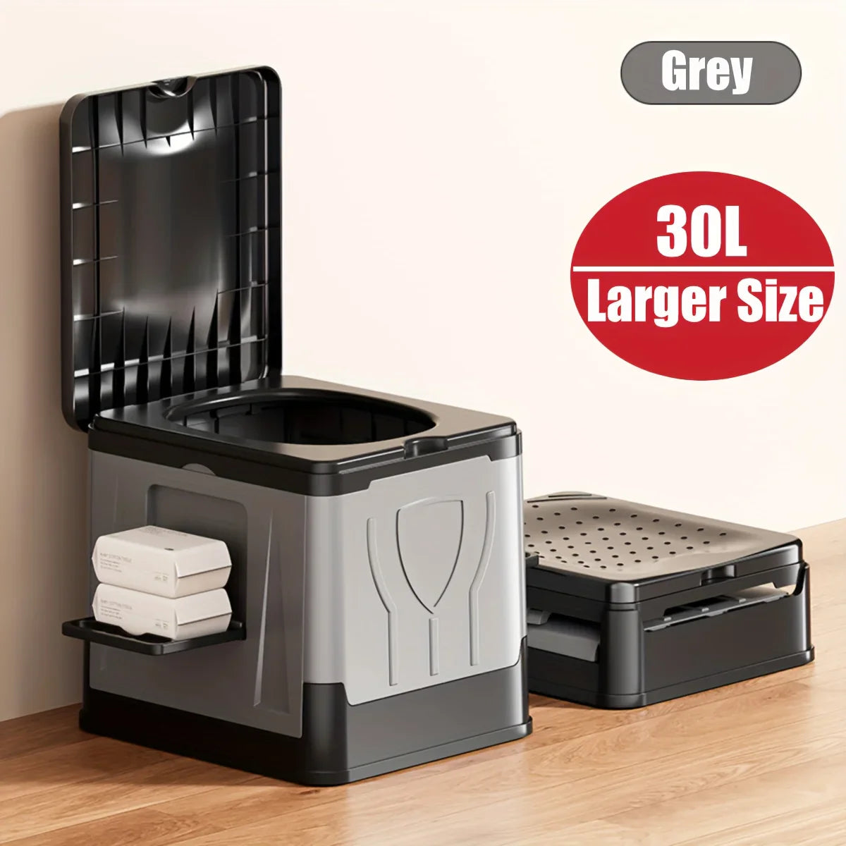 Foldable Camping Toilet Camploo XL | Portable with Lid | Extra Large & Stable | For Outdoor, Travel & Boat