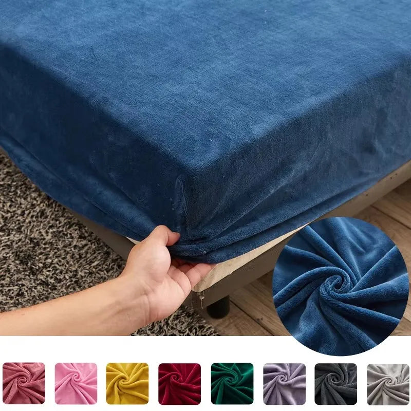 Fitted Sheet Velura | Stretch Velvet | Soft & Warming | Mattress Protector for Winter