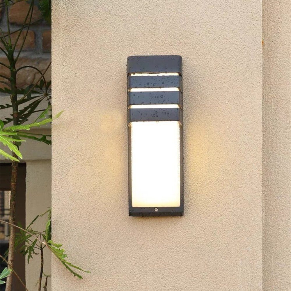 LumiSense | LED Außenwandleuchte mit Bewegungsmelder | 8W COB LED | IP65 Wetterfest | Aluminium | 22,5 × 8 × 7,5 cm