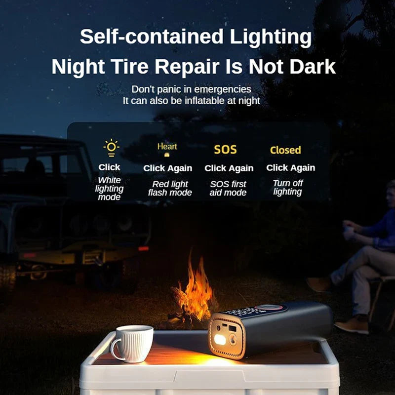 Digital Cordless Air Pump AirSure Pro | 150 PSI | 6000 mAh Power Bank | LED Light & Automatic Stop | For Car, Bicycle, Ball & More