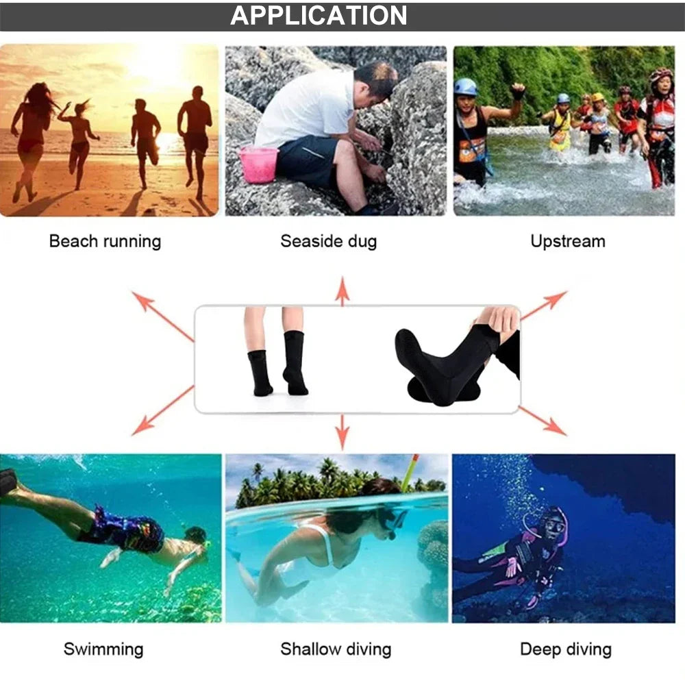 AquaShield Neoprene Socks | 0.3–0.5 cm Dive & Surf Socks | Non-slip & Warming | For Snorkeling, Swimming & Water Sports