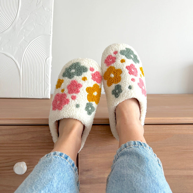 Blumina | Warm Slippers | Floral Pattern | Non-Slip Sole