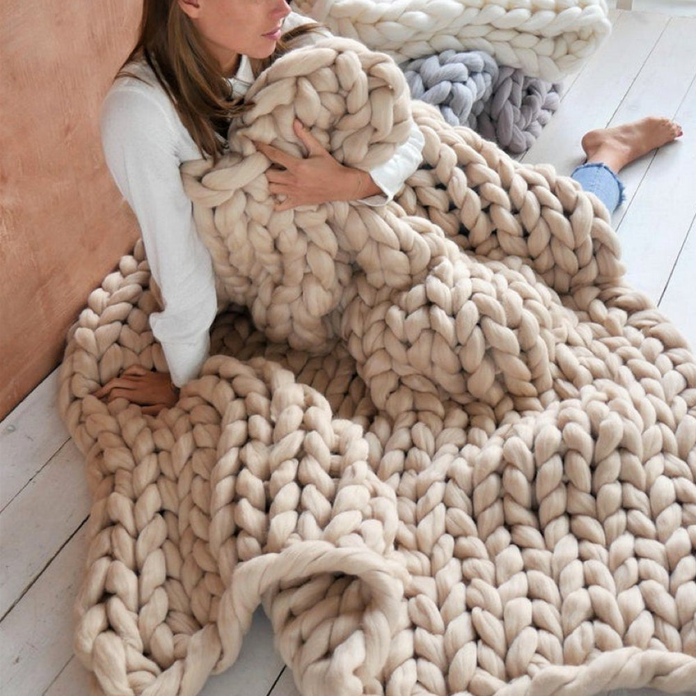 Chunky Knit Blanket | Extra Large & Warm | Home Accessory | Handmade Design