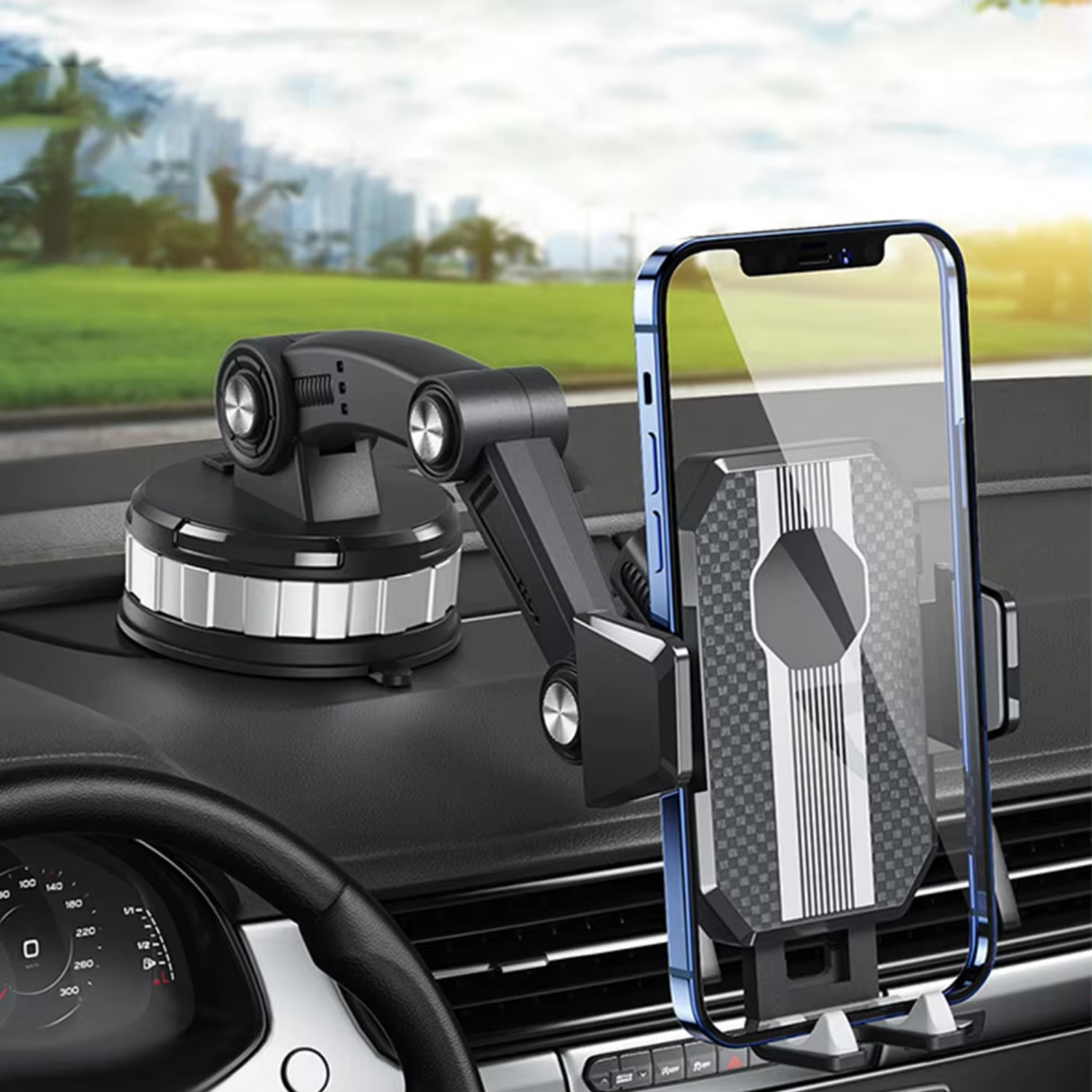 FlexMount Car Phone Holder | Strong Suction Cup | 360° Rotatable | One-Hand Operation