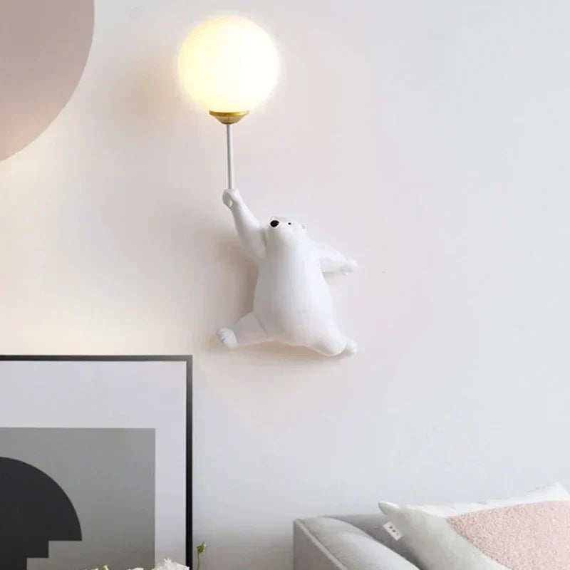 Children's Wall Light LUMIBÄR | Cartoon Design with 3D Moon | Gentle Night Light | 19×36 cm