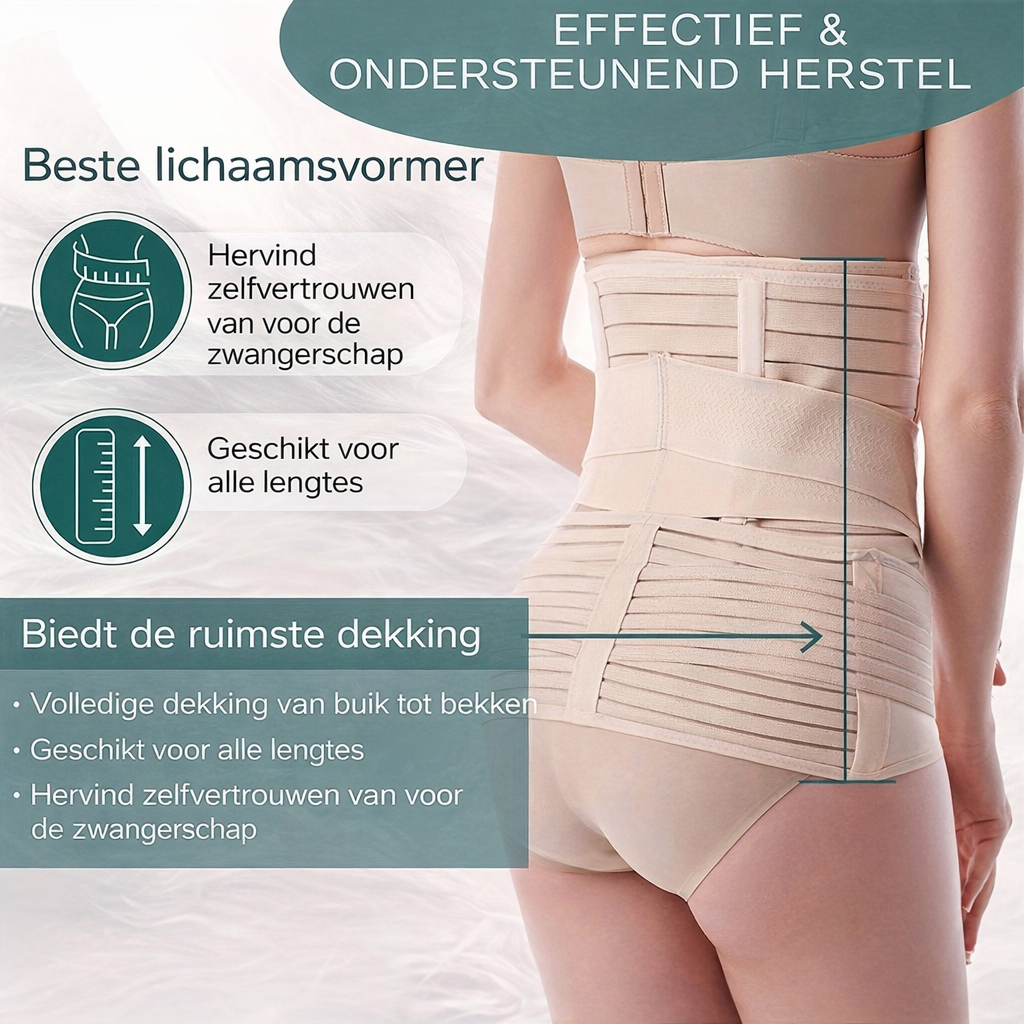 Mamalora | 3-in-1 Postpartum-Stützgürtel | Bauch-, Taillen- & Beckenband | Verstellbare Unterstützung nach der Geburt