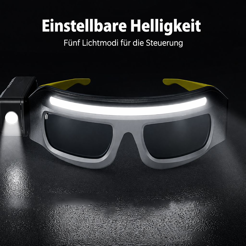 LumiWerk | Arbeitsbrille mit LED-Beleuchtung | Freihändige Präzisionsarbeit | USB-Aufladbar