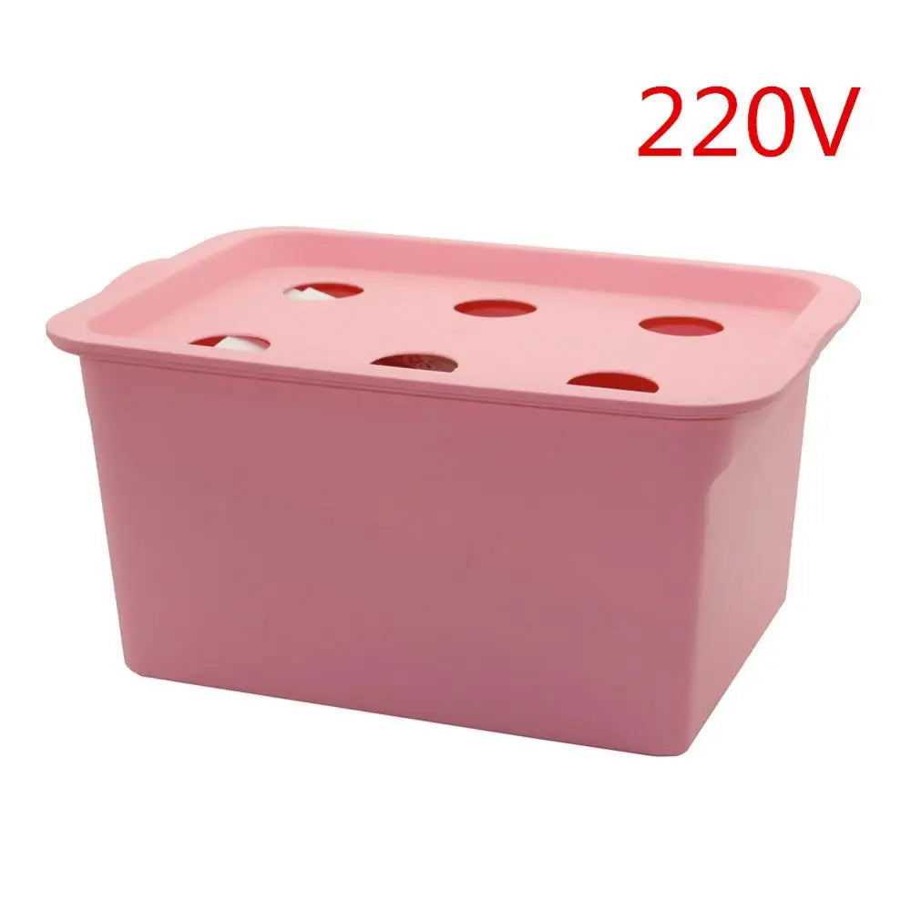 HydroBloom Hydroponik System 6er Set | DWC Anzuchtbox | 220V Luftpumpe EU-Stecker