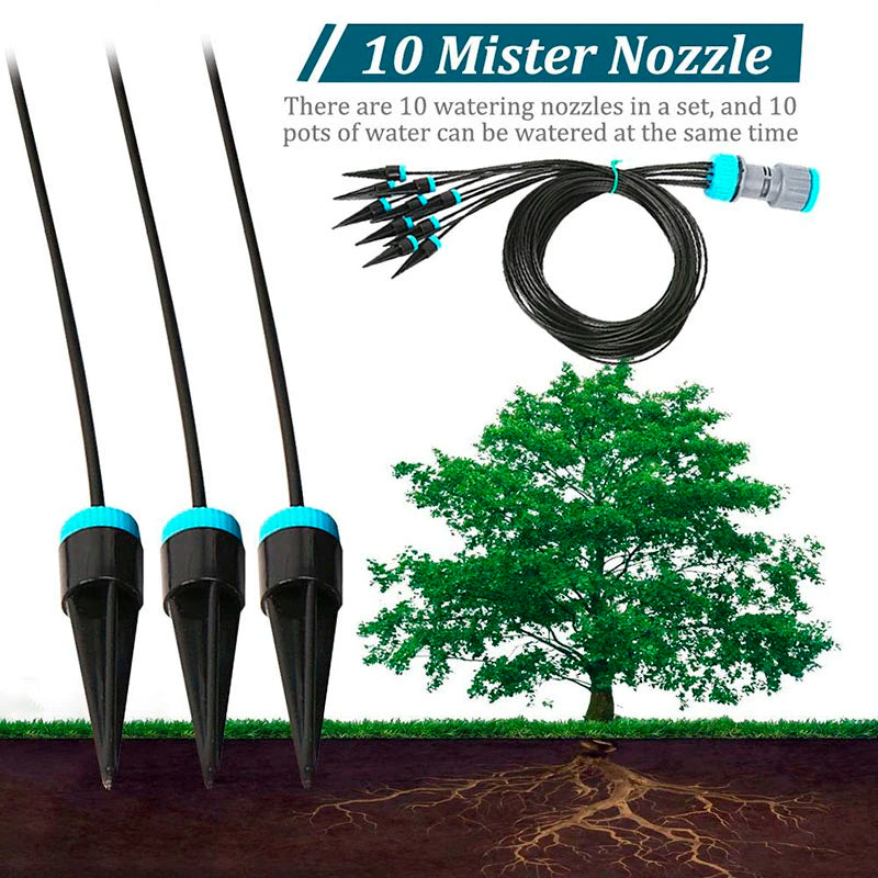 HydroMeister 10-teiliges Tropfbewässerungssystem | Einstellbar | Wasser-Sparsystem für Garten & Gewächshaus