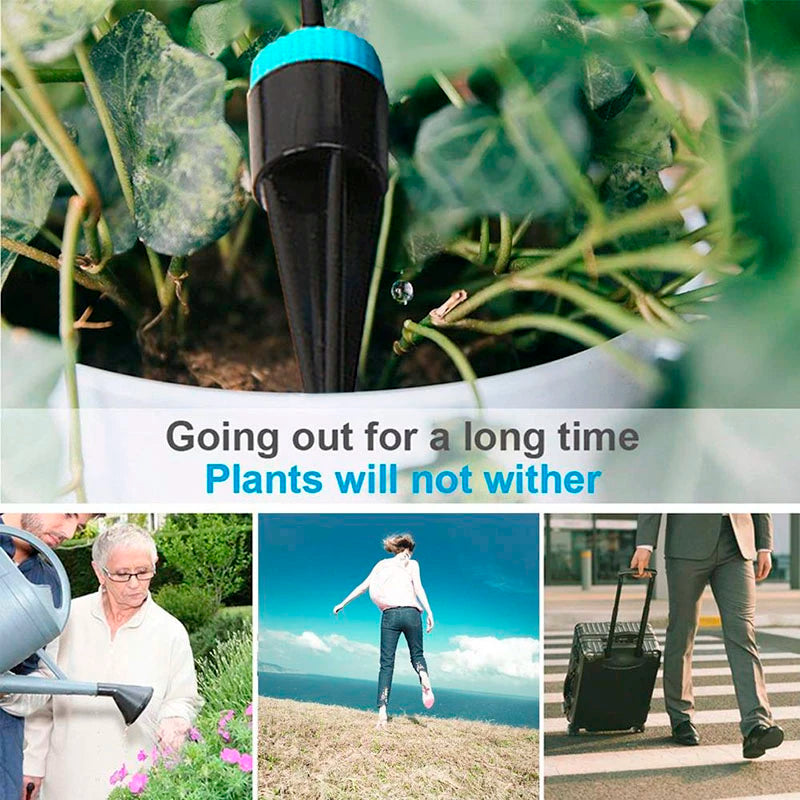 HydroMeister 10-teiliges Tropfbewässerungssystem | Einstellbar | Wasser-Sparsystem für Garten & Gewächshaus