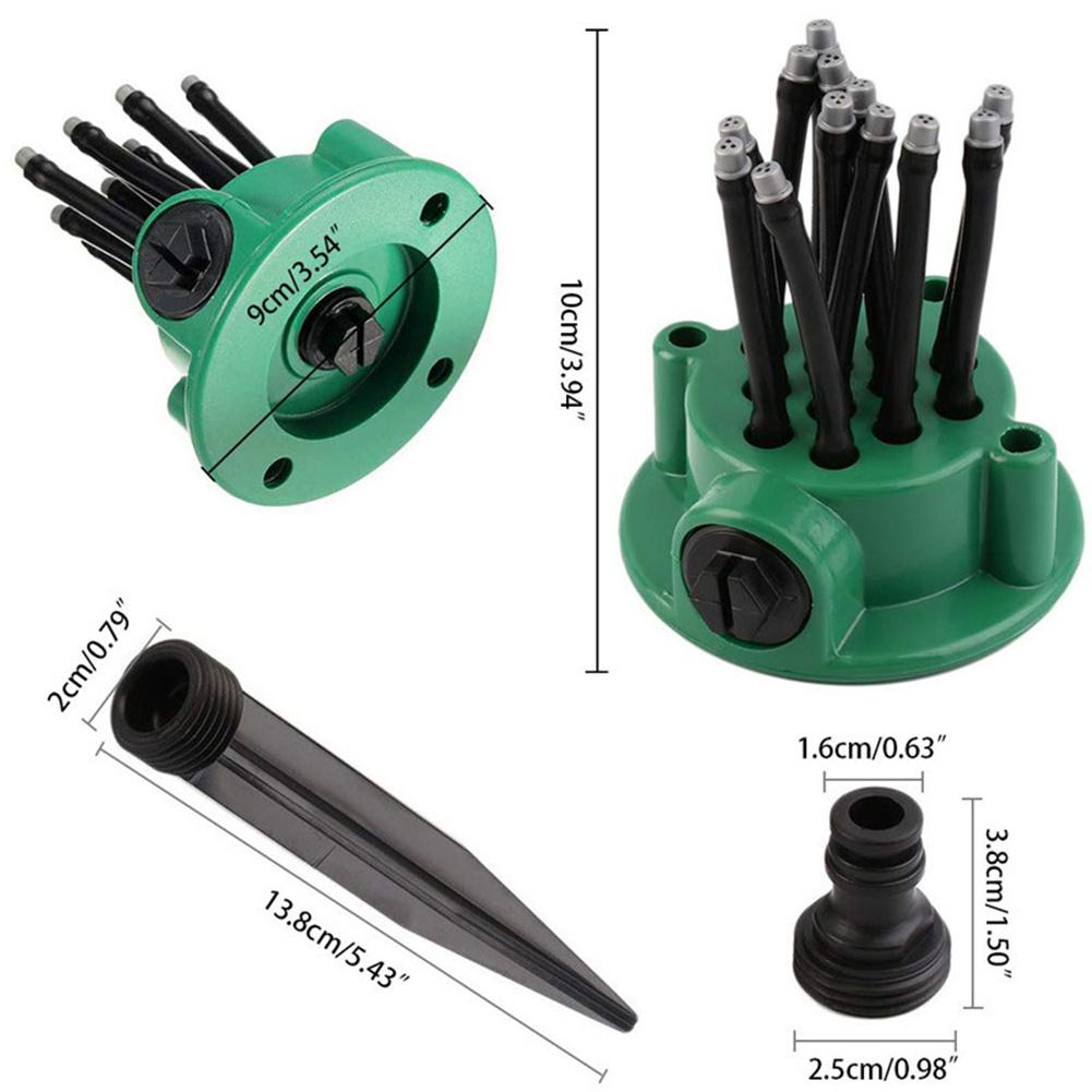 AquaFlexa | Flexibler Gartenregner | Faltbares Bewässerungssystem | 9 cm Basis | Für Rasen, Beete & Pflanzen