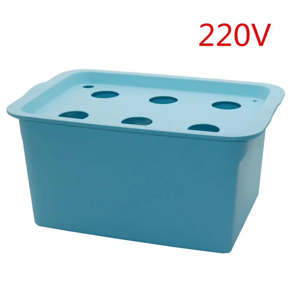 HydroBloom Hydroponik System 6er Set | DWC Anzuchtbox | 220V Luftpumpe EU-Stecker