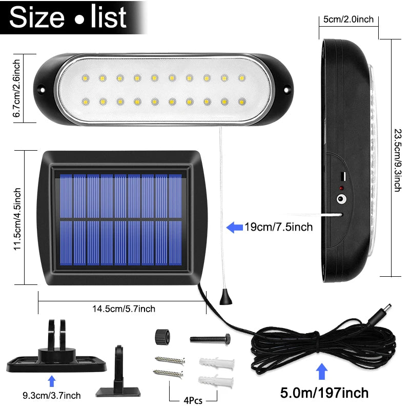 SunGlow 20-LED Solarleuchte | Trennbar | 5 m Kabel | IP44 Wasserdicht | Pull-Schalter | Garten, Haus, Terrasse & Zimmer