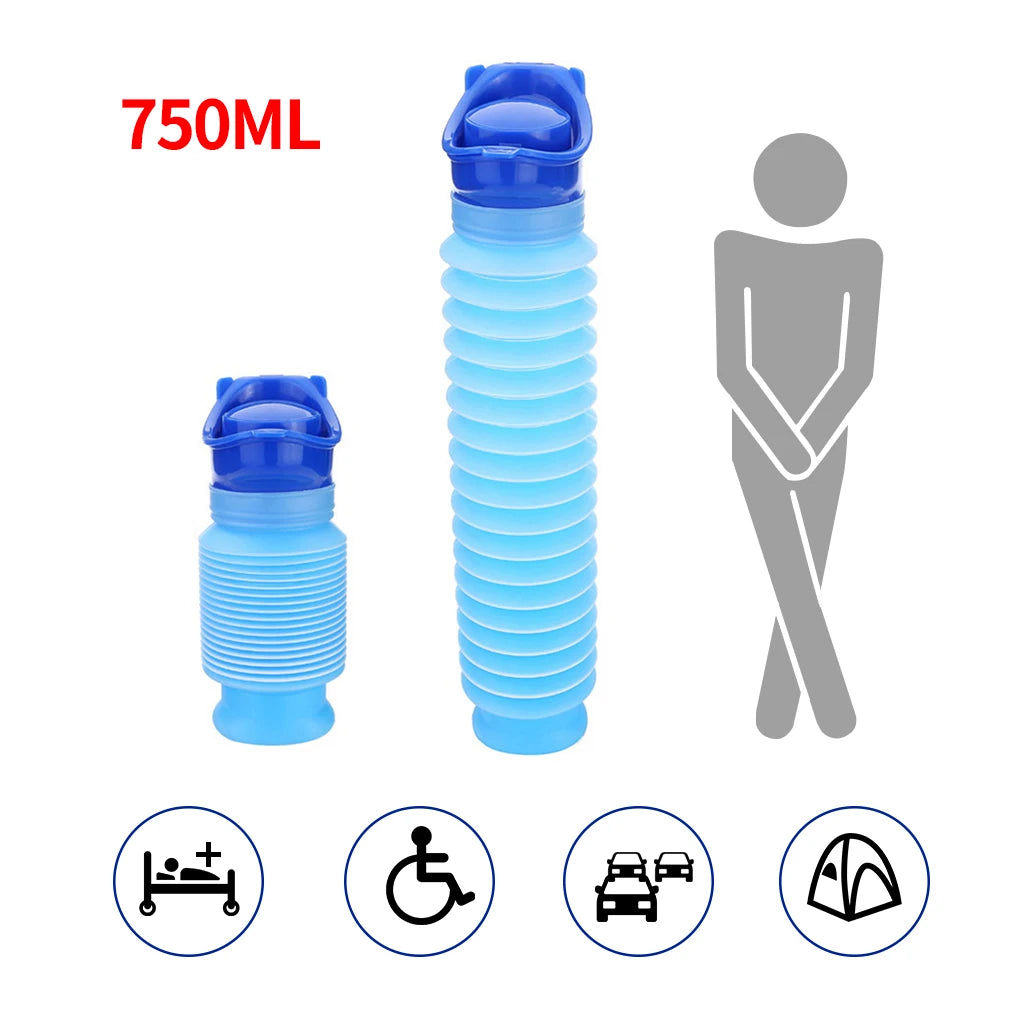 TravelRelief | Faltbares Reise-Urinal 750 ml | Tragbare Notfall-Toilette für Reisen, Camping und Outdoor-Aktivitäten