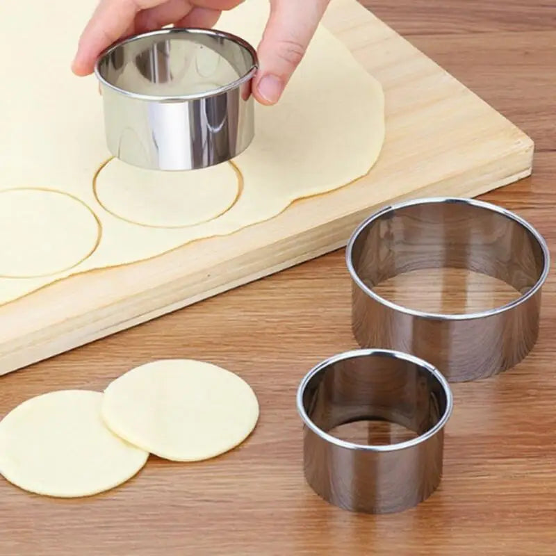 BakeForma Ausstechformen Rund 3er Set | Edelstahl | Für Teig & Dumpling-Hüllen
