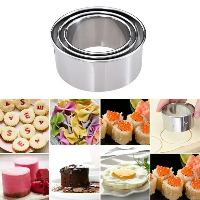 BakeForma Ausstechformen Rund 3er Set | Edelstahl | Für Teig & Dumpling-Hüllen