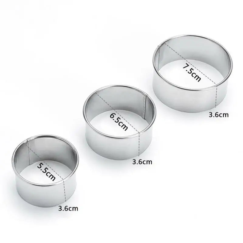 BakeForma Ausstechformen Rund 3er Set | Edelstahl | Für Teig & Dumpling-Hüllen