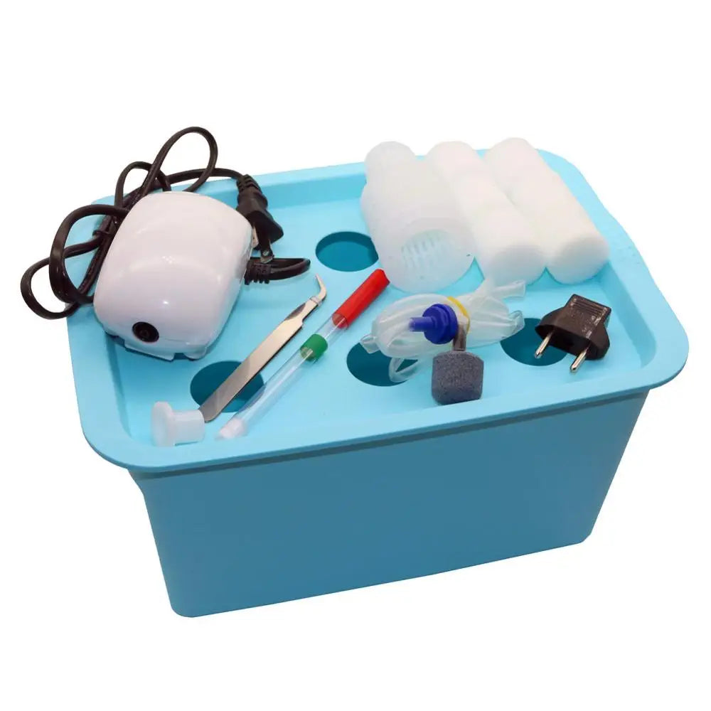 HydroBloom Hydroponik System 6er Set | DWC Anzuchtbox | 220V Luftpumpe EU-Stecker