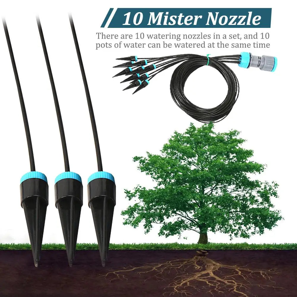 HydroMeister 10-teiliges Tropfbewässerungssystem | Einstellbar | Wasser-Sparsystem für Garten & Gewächshaus