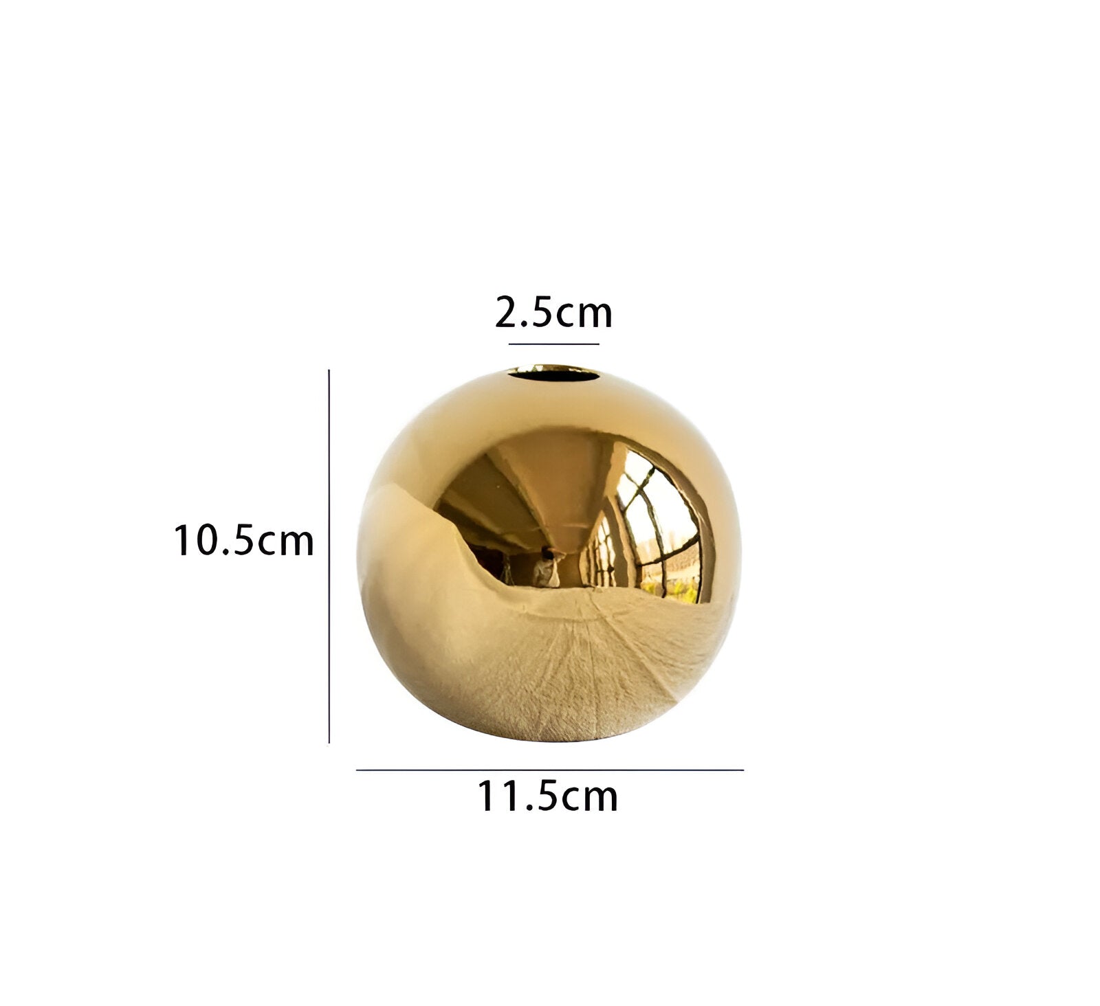 Ceramic Vase Aurelia Gold | Round Shape with Glossy Finish | Timeless Elegant & Versatile | For Flowers & Decor