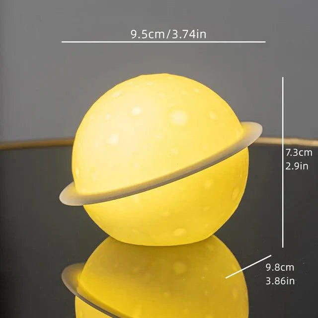 AstroLume Astronaut Sculpture with Planet Night Light | Modern Decorative Highlight | Eco-friendly PVC & ABS | 9.8 x 12.1 cm