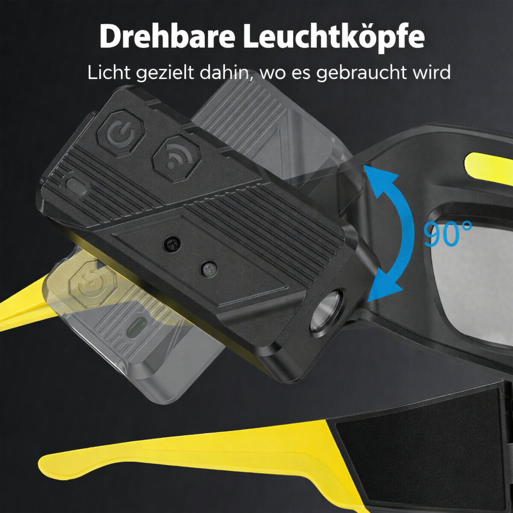 LumiWerk | Arbeitsbrille mit LED-Beleuchtung | Freihändige Präzisionsarbeit | USB-Aufladbar