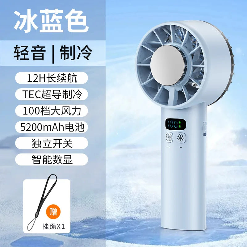 IceBreeze Fold Kühlventilator mit Eiskompresse | Faltbarer Mini Ventilator | USB Akku | Tragbar für Reisen & Camping | Outdoor
