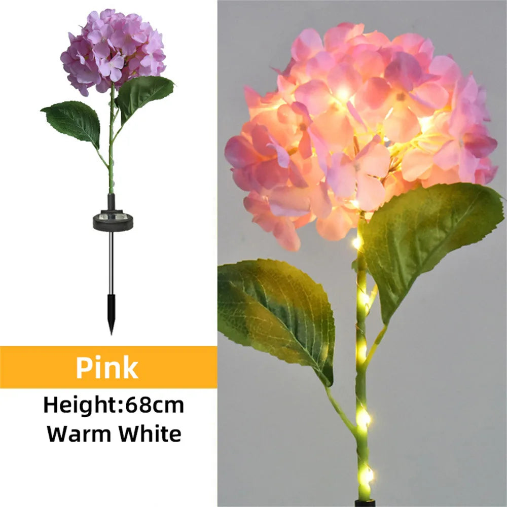 Floravelle Glow Solar Gartenleuchte Hortensie | LED Blumenstecker | IP65 Wasserdicht | Outdoor