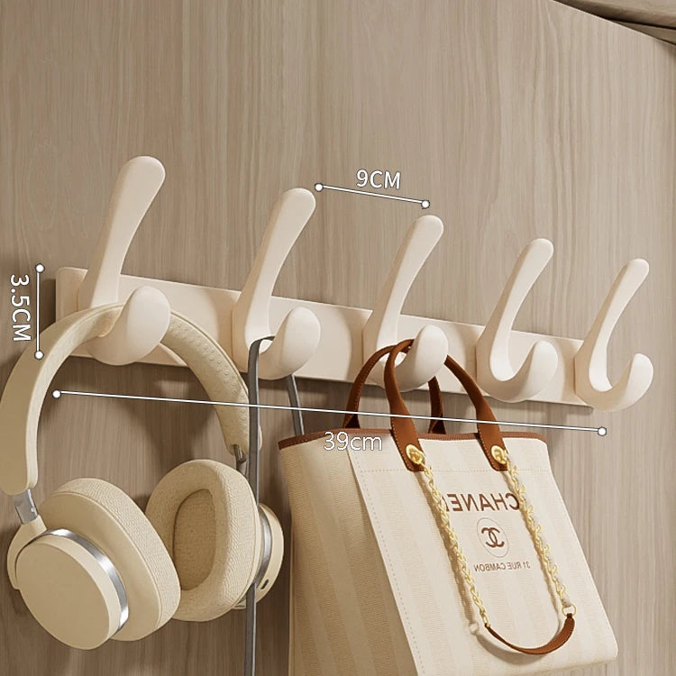 Hookeria Wandhaken Badezimmer & Flur | 10 Haken | Metall & ABS | Rostfrei | Tür- & Wandmontage