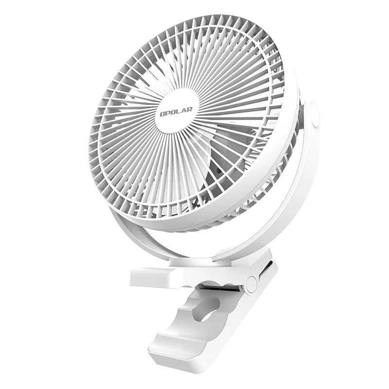 Clip Fan BreeziClip | 8-Inch | Quiet & Rechargeable | 10,000 mAh Battery | For Strollers, Camping & Home