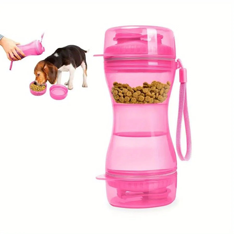 PawFlow | Tragbare Hunde-Trinkflasche | Manueller Wasserspender für Hunde | Auslaufsicher & Ideal für Spaziergänge