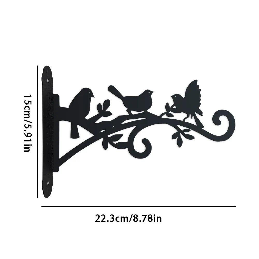 Floravia | Wandhalter für Blumenampeln mit Vogel- & Blattdesign | Metall-Pflanzenhaken für Garten und Balkon