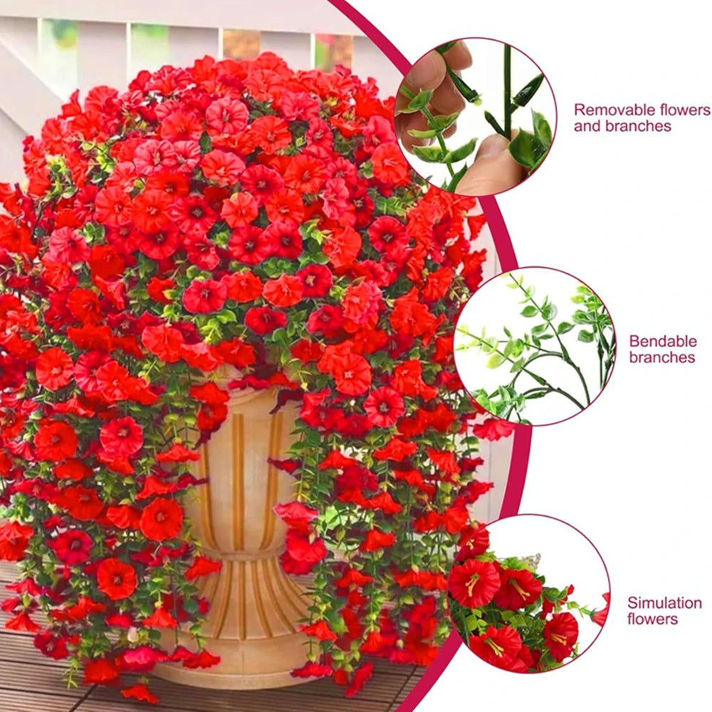 Blütenzauber Künstliche Blumen Girlande | Morning-Glory-Deko für Hochzeit, Zuhause & Garten | DIY Tisch- & Wanddeko