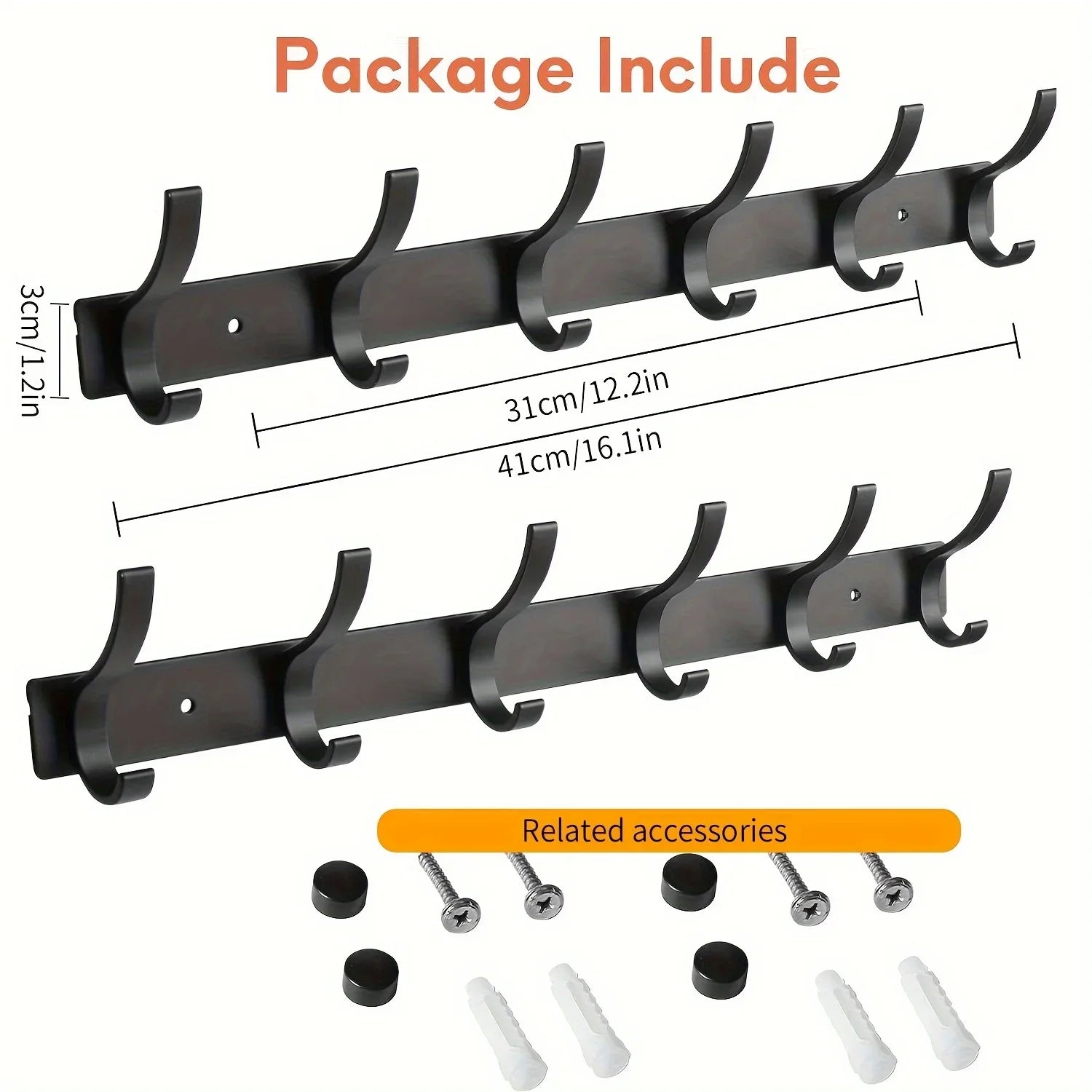 AluHaven Wandhaken Set 2 Stück | Aluminium Garderobenhaken | 6 Haken | Rostfrei & Modern