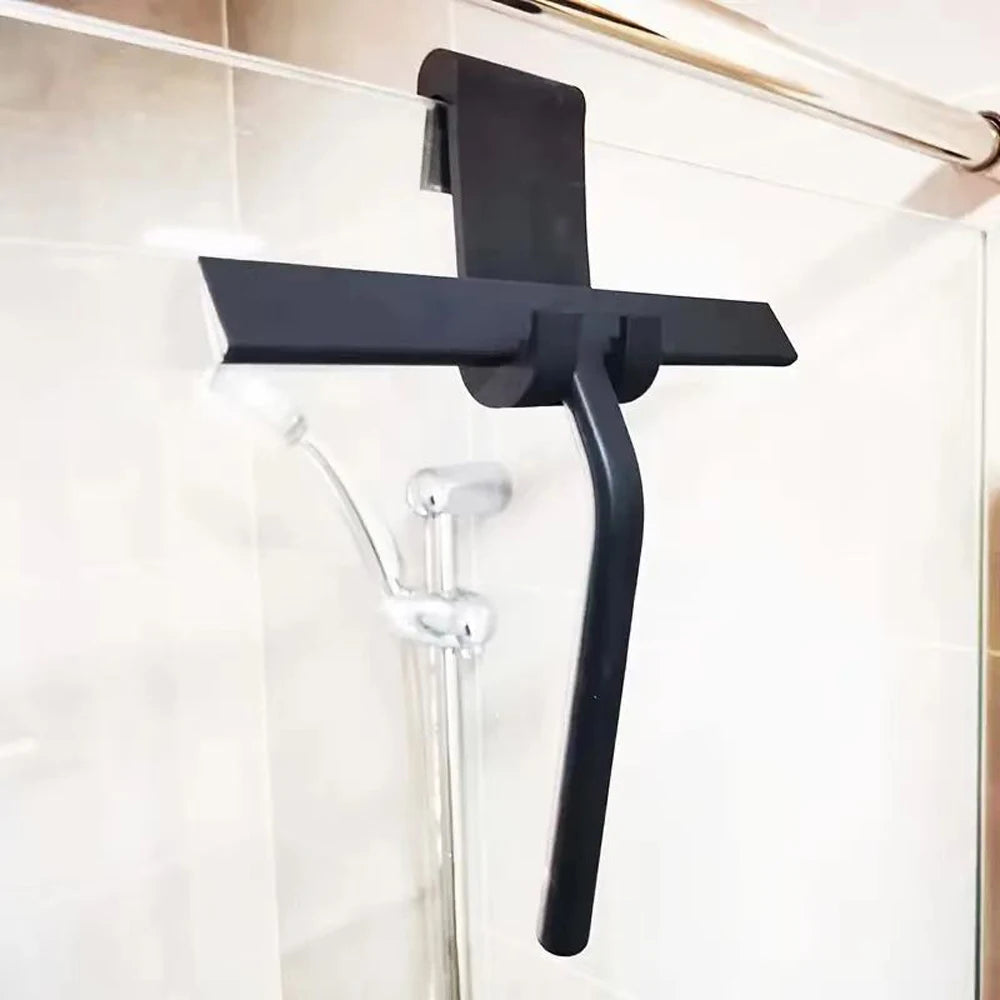Velmora | Glasabzieher mit Silikonhalter | Streifenfreie Reinigung | Für Dusche, Spiegel & Fenster