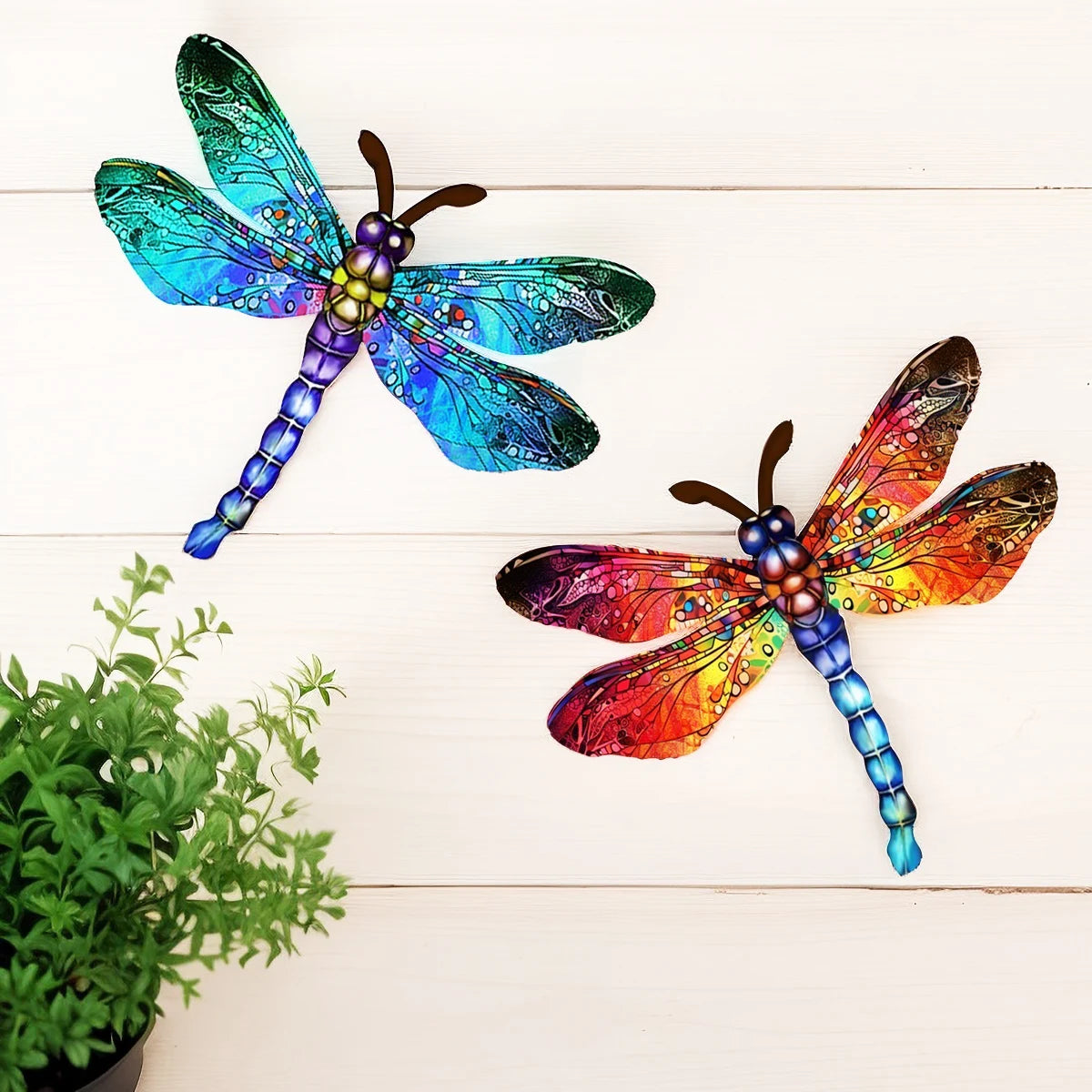 IronFly 3D Metall Libellen Wanddekoration | Schmiedeeisen Skulptur | Garten & Haus