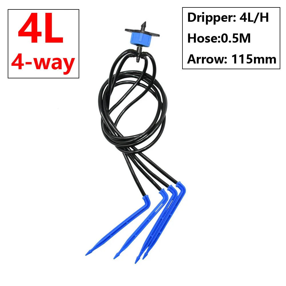 AquaVireo Tropfbewässerung Dripper 2L–8L/H | 1/2/4-Wege Verteiler | 0.3 / 0.5 cm Anschluss